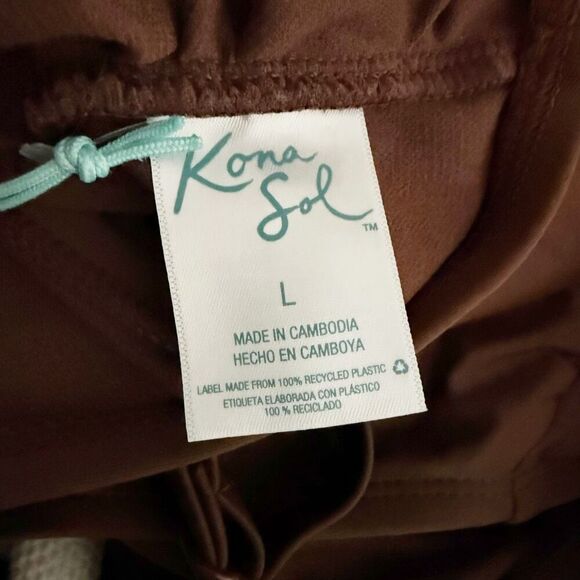 KONA SOL | NWT Brown Rectangle Bralette Bikini Top Adjustable Strap | Size Large - Picture 7 of 8